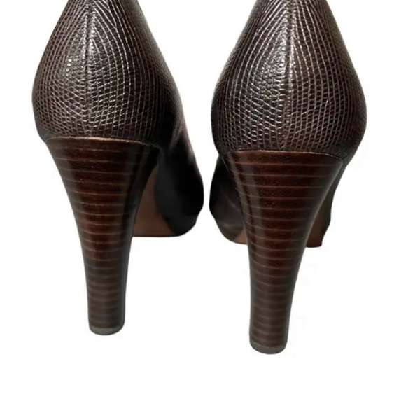 FRANCO SARTO Baroque Platform Heel, Rounded Toe, Brown - Picture 2 of 9